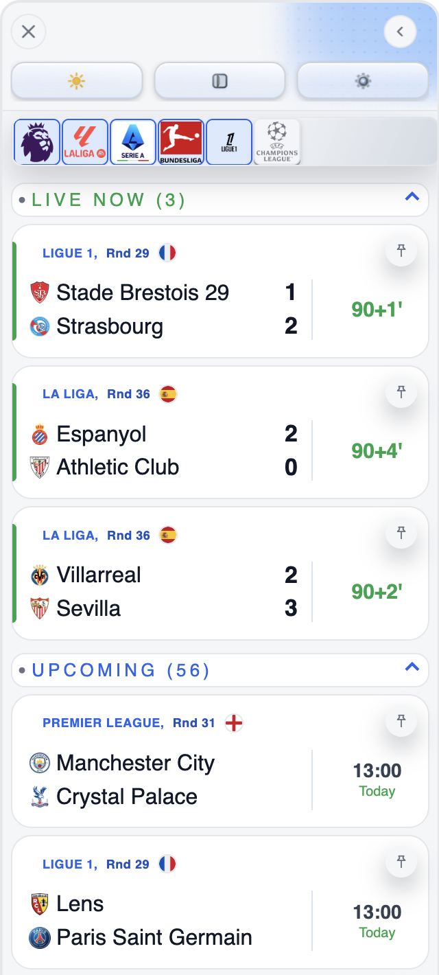 Football Today light theme screenshot